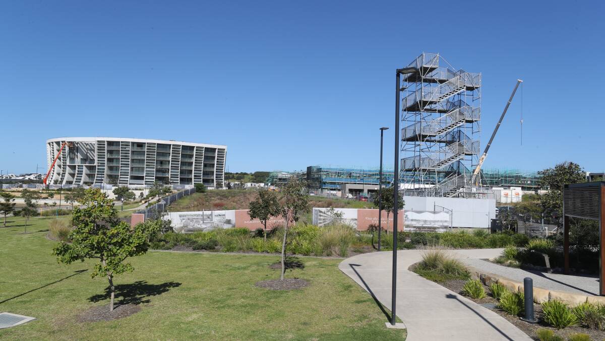Inspections have found defects in the signature Nautilus building (in background) while a builder has been appointed to the Vela project (in foreground). Picture by Robert Peet