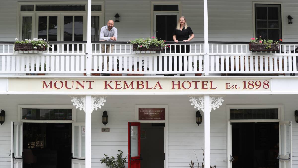 Daine Blackburn and Kath Walshaw in the soon to open accommodation at the Mount Kembla Village Hotel. Picture by Robert Peet