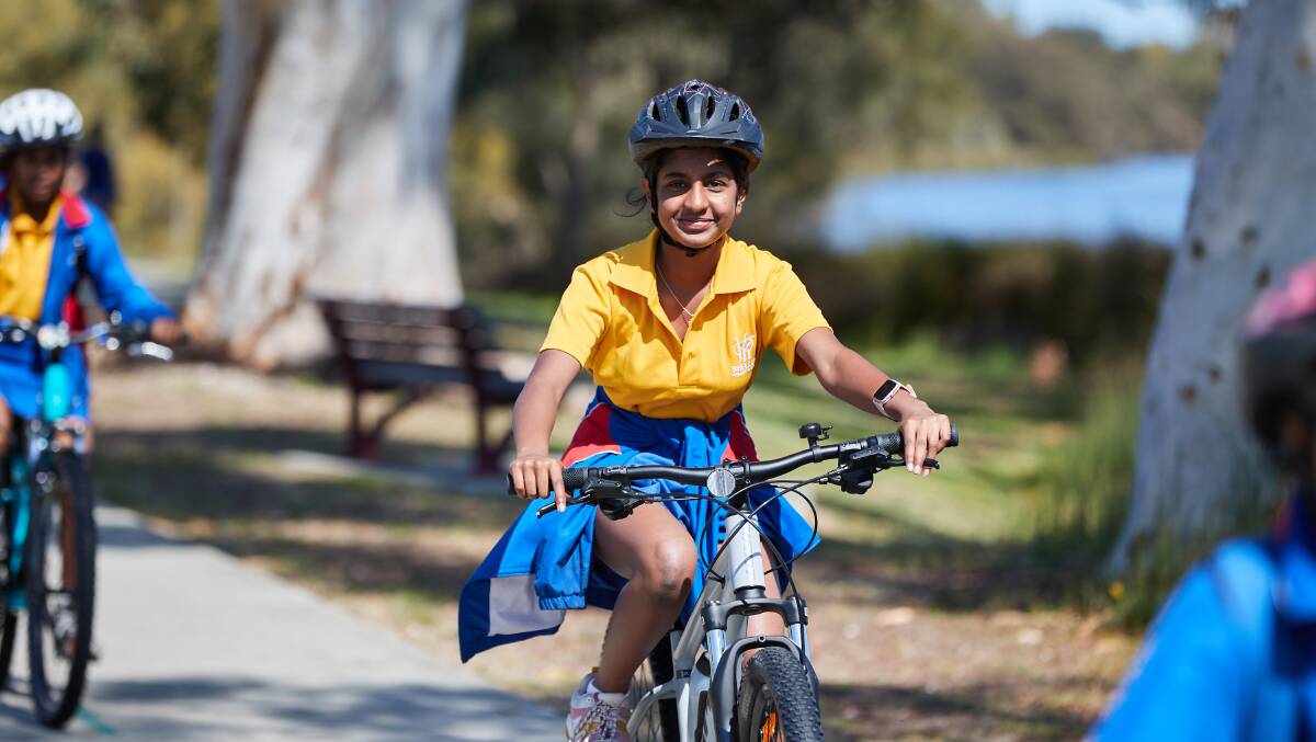 A child riding a bike for Your Move Canning at Shelley Primary School in Western Australia on September 23, 2022. Picture supplied by WA Department of Transport