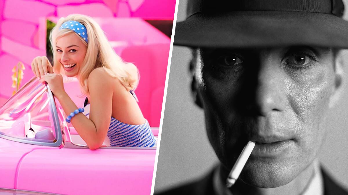 Margot Robbie in Barbie and Cillian Murphy in Oppenheimer. Pictures by Warner Bros. and Universal Pictures