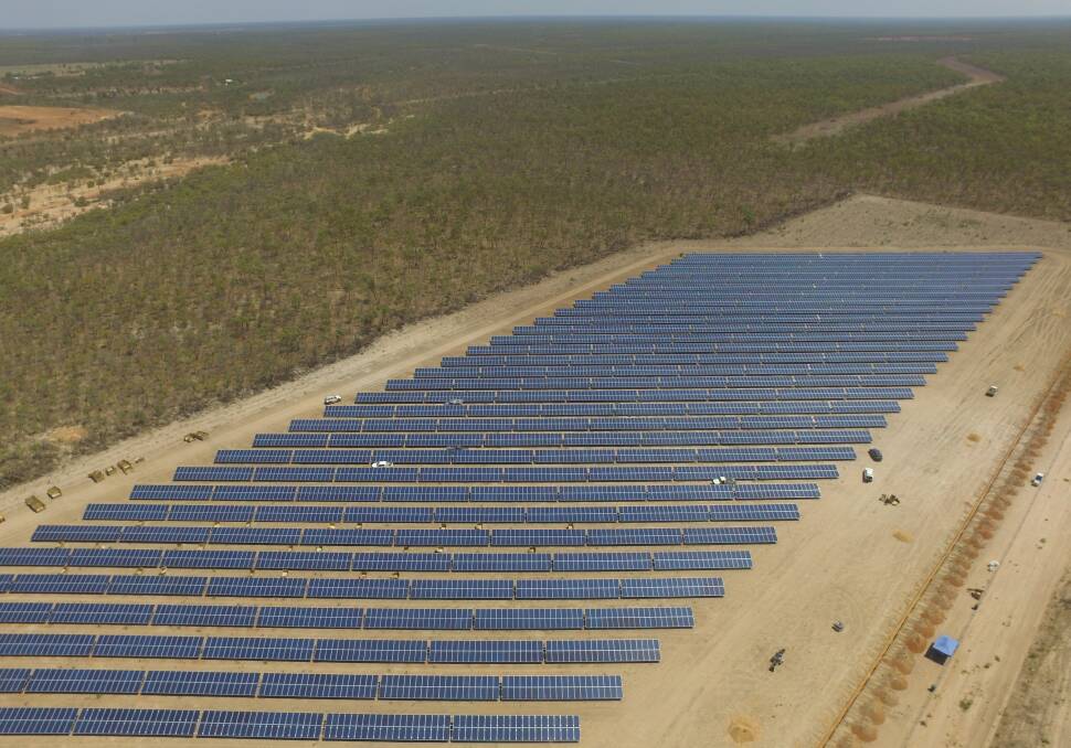 Construction of a solar farm in Normanton reached a milestone this week with completion of 16,000 solar panels. Photo John Brisbin.