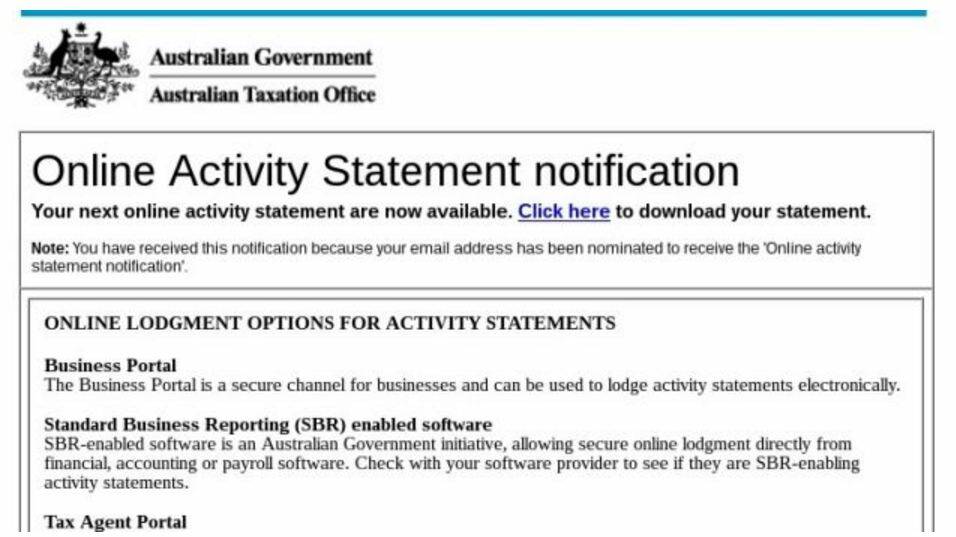 Real of fake? Email from the Australian Tax Office. Photo: Supplied