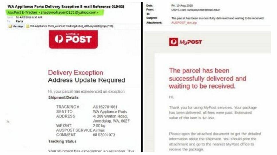 Real or fake? Email from Australia Post. Photo: Supplied