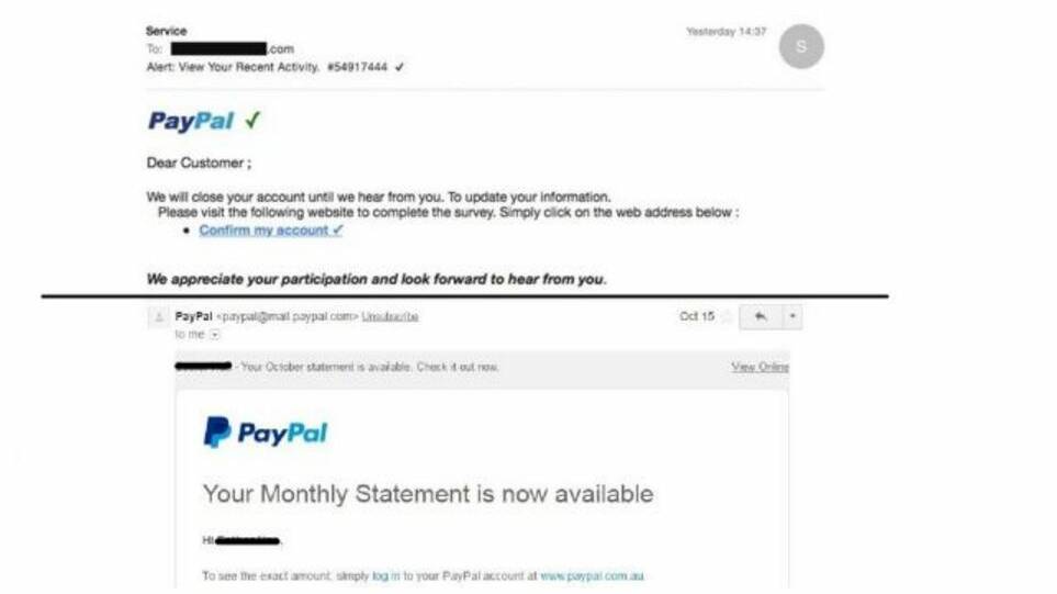 Real or fake? Email from Paypal. Photo: Supplied