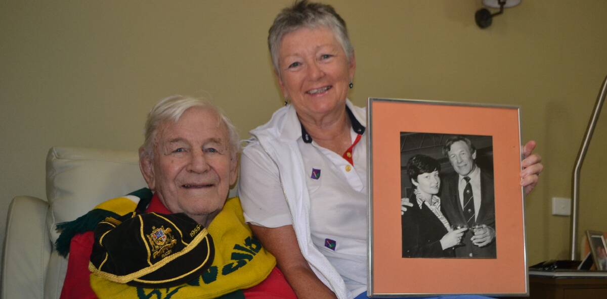 WALLABY MEMORIES: Former Australian rugby captain and Denhams Beach resident John Thornett and wife Viv. 