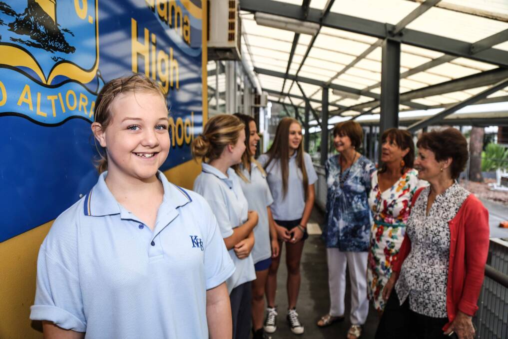 Cassandra George, Evie Chapman, Maddy Murphy, Olivia Sceri, Jeanine Maxwell, Roslynm Jaeger and Jenny Lockie are part of the Shine group at Kiama High. Picture: GEORGIA MATTS
