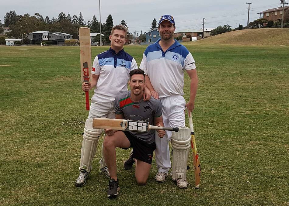 Jamberoo Cricket Club's Reece Conley, Josh Dun and Matt Warby. Photo: JAMES WARD