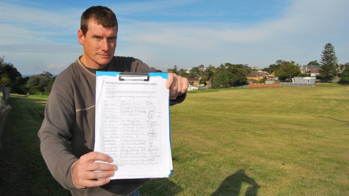 DETERMINED: David Connolly recently submitted a petition to save Iluka Reserve to MP Gareth Ward with around 500 signatures, an online version has 184 signatures.
