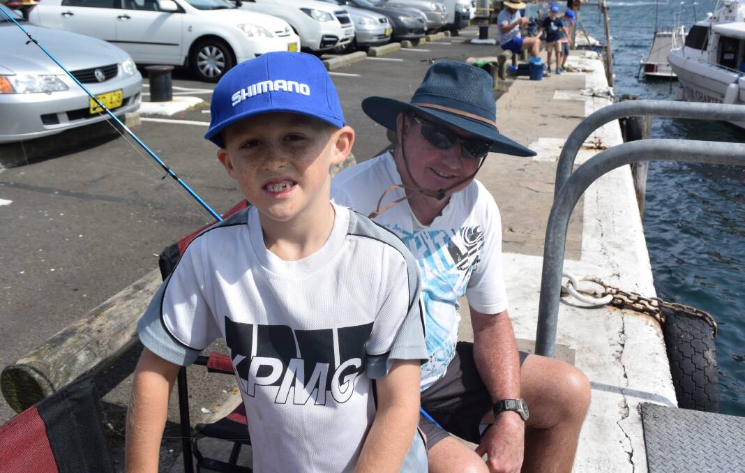 Max and Harry Laird enjoying themselves in the warm weather during the Charity Competition at Kiama Harbour.