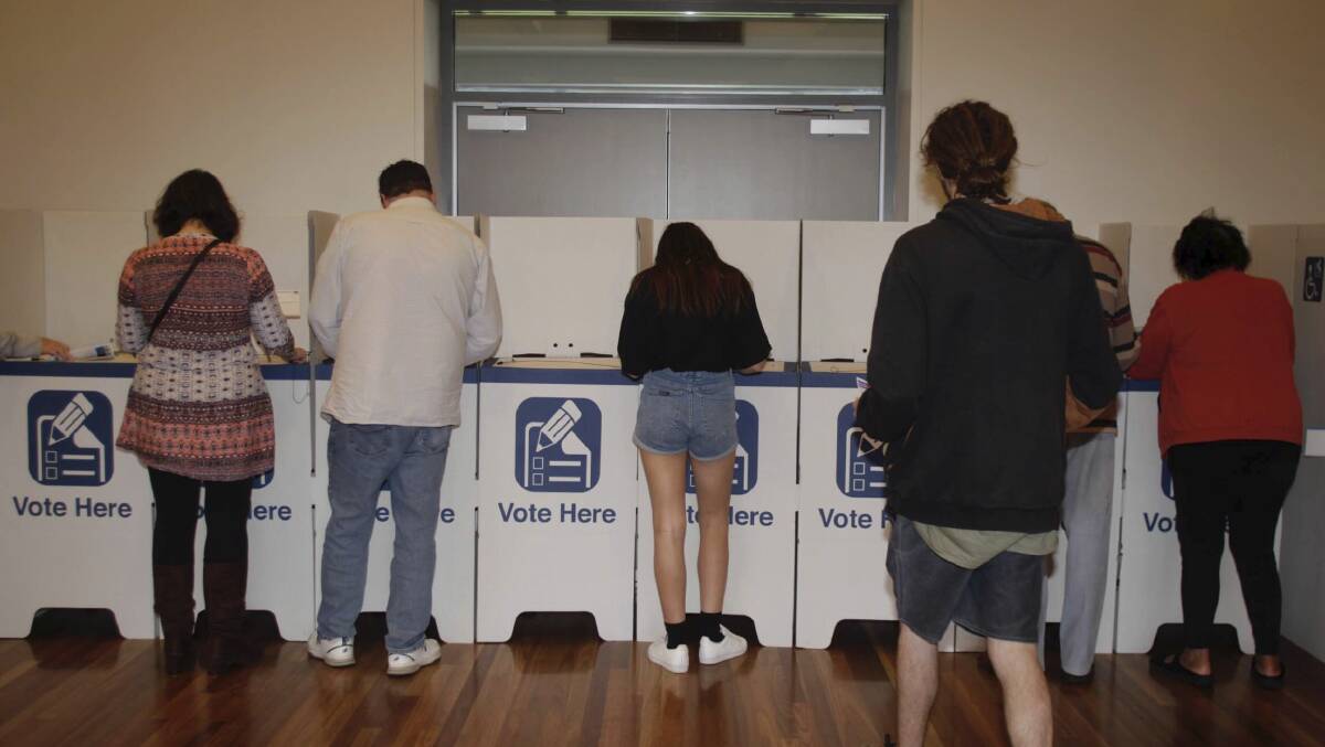 Voters in Kiama cast their vote in Saturday's council elections. Picture: Georgia Matts