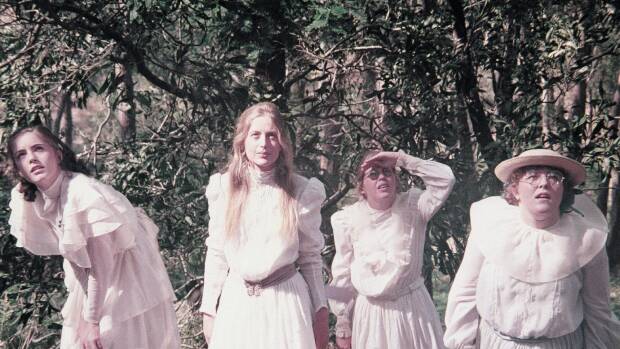 Karen Robson (Irma), Anne Lambert (Miranda), Jane Vallis (Marion) and Christine Schuler (Edith) in Peter Weir’s 1975 film.
