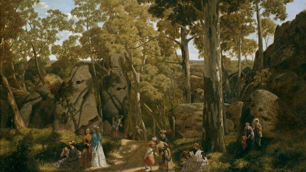 At the Hanging Rock by William Ford (1875, National Gallery of Victoria) may have inspired Lindsay’s novel. Photo: William Ford