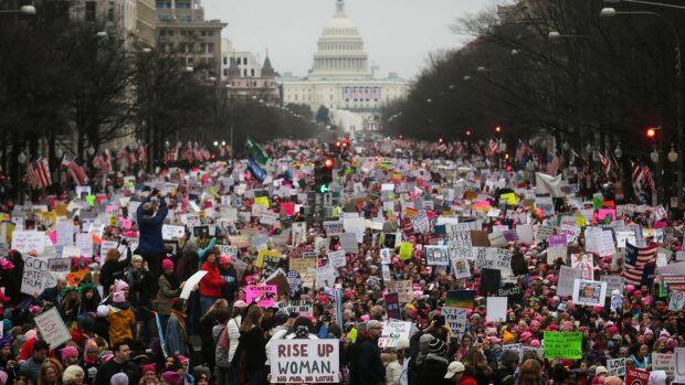 An estimated 470,000 participated in the women's march in Washington DC on January 21. Photo: Getty Images