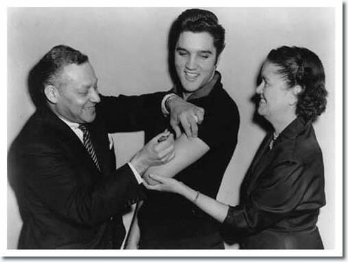 Elvis Presley gets his Polio Shot on live TV. Photo: Elvis Presley Music