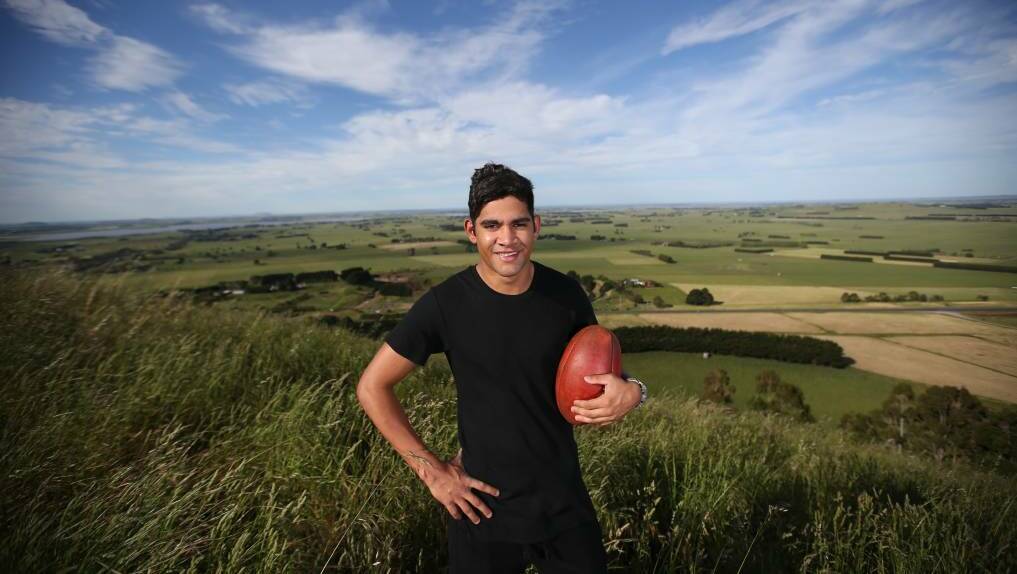 Cedric Cox, pictured atop Camperdown's Mount Leura, moved to Victoria to pursue football. Picture: Vicky Hughson