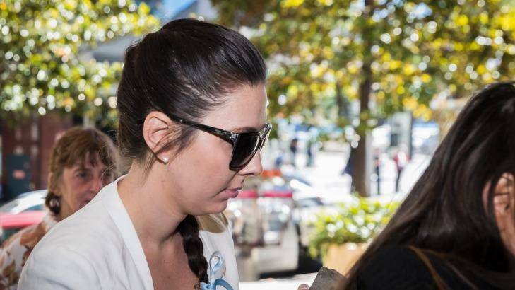 Melissa Jade Higgins outside the Downing Centre for her bail hearing. Photo: Brook Mitchell
