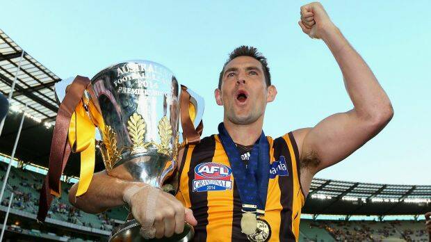 Luke Hodge held the premiership cup in four separate years.  Photo: Getty Images
