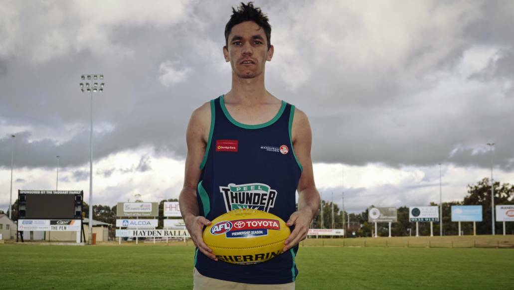 Calvin Thorne is searching for a spot on an AFL list through the draft. Photo: Justin Rake.