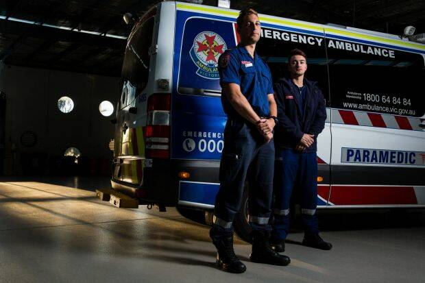 Paramedic team Scott Drysdale (left) and Sebastian Smialy. Photo: Stefan Postles

