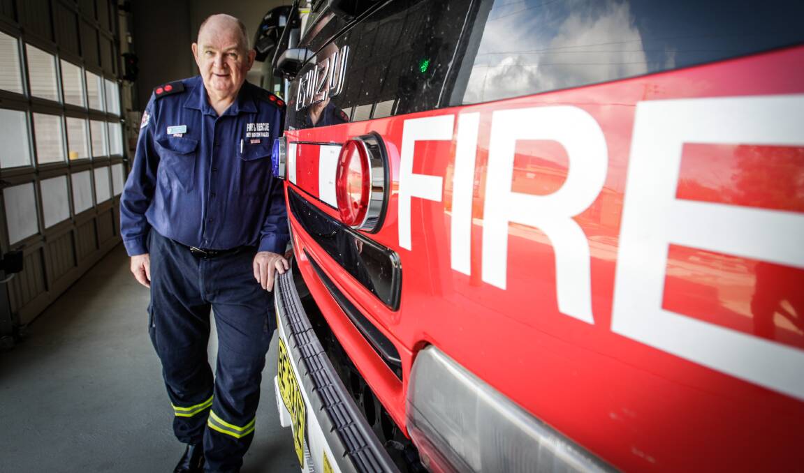 'I'll miss the comradeship': Albion Park retained firefighter Robert Orr, 67, will retire later this month after 40 years on the job. Pictures: Georgia Matts.