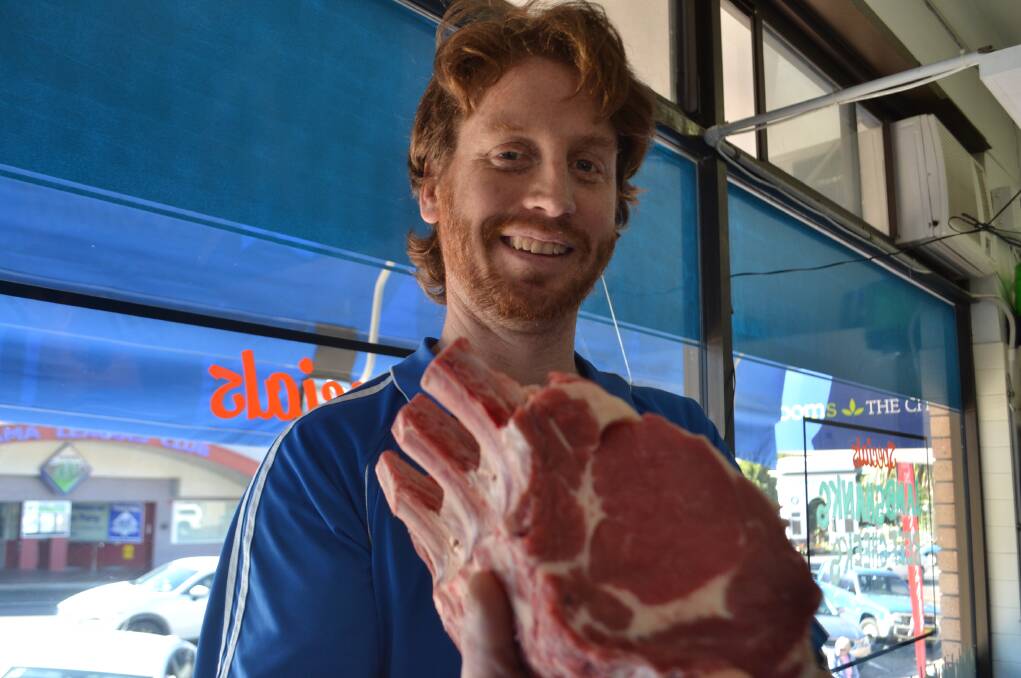 Chris Poppett at the butcher shop on Terralong Street last week