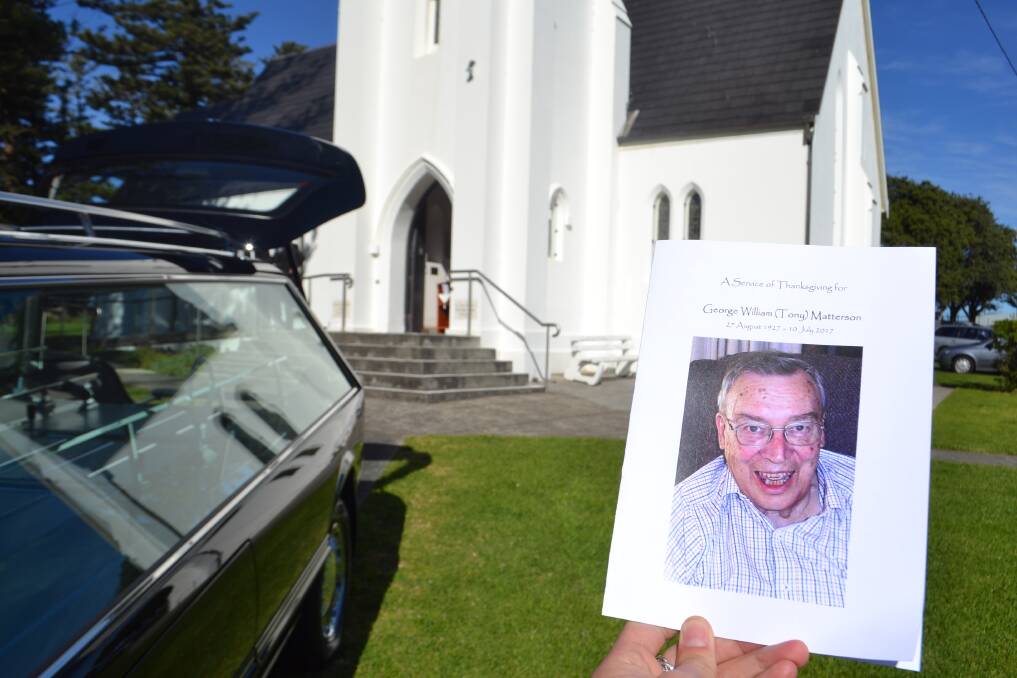 PAYING TRIBUTE: Christ Church Kiama was packed with friends and family of the late Tony Matterson on Thursday. Picture: Rebecca Fist