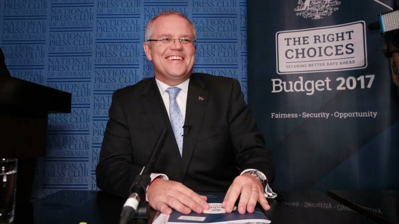 Treasurer Scott Morrison addressed the National Press Club in the Great Hall at Parliament House in Canberra on Wednesday, May 10. Photo: Andrew Meares