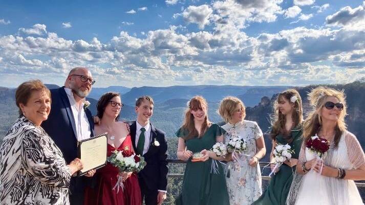 At the wedding of Shannon Coggins' younger sister in the Blue Mountains. She resettled in Australia 16 years ago and this trip was the first time Shannon got to see where her sister lived and meet the extended family. Picture supplied