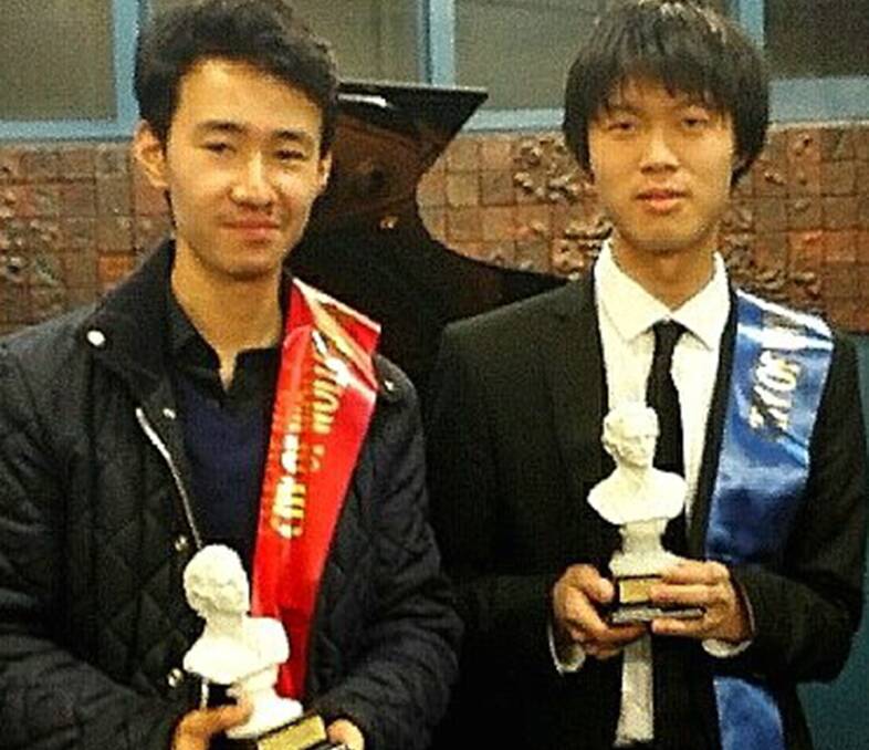 2016 Chopin Scholarship 1st Oscar Jiang and 2nd Robbin Reza. Picture: Pauline Kearton
