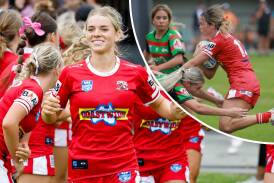 Indie Bostock (main) and Michala Hardy (inset) have been among the stars for the Illawarra Steelers this season. Picture by Anna Warr