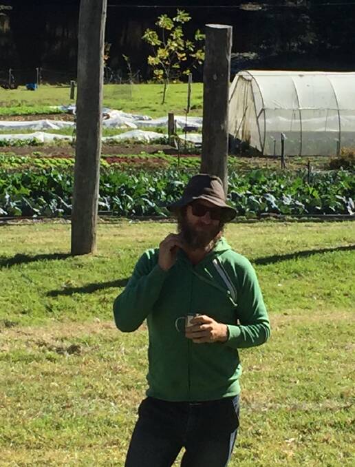 Fraser Bayley at the Old Mill Road BioFarm. Workshops explore ways to implement food-growing concepts in an urban garden or on a rural property.