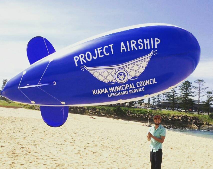TESTING: Lifeguard and shark researcher Kye Adams thought of applying a blimp to shark-spotting duties after seeing them feature in old war movies. Photo: Zac McCann