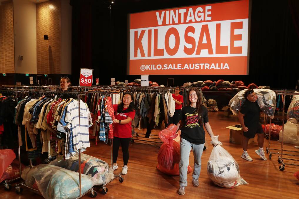 UOW Vintage Kilo sale organiser Maite Marchiorim on Friday, April 26. Picture by Sylvia Liber
