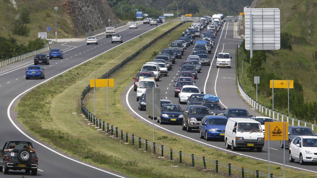 Holiday traffic banked up along the North Kiama bypass back in 2008. Things have improved since then. Picture: Dave Tease