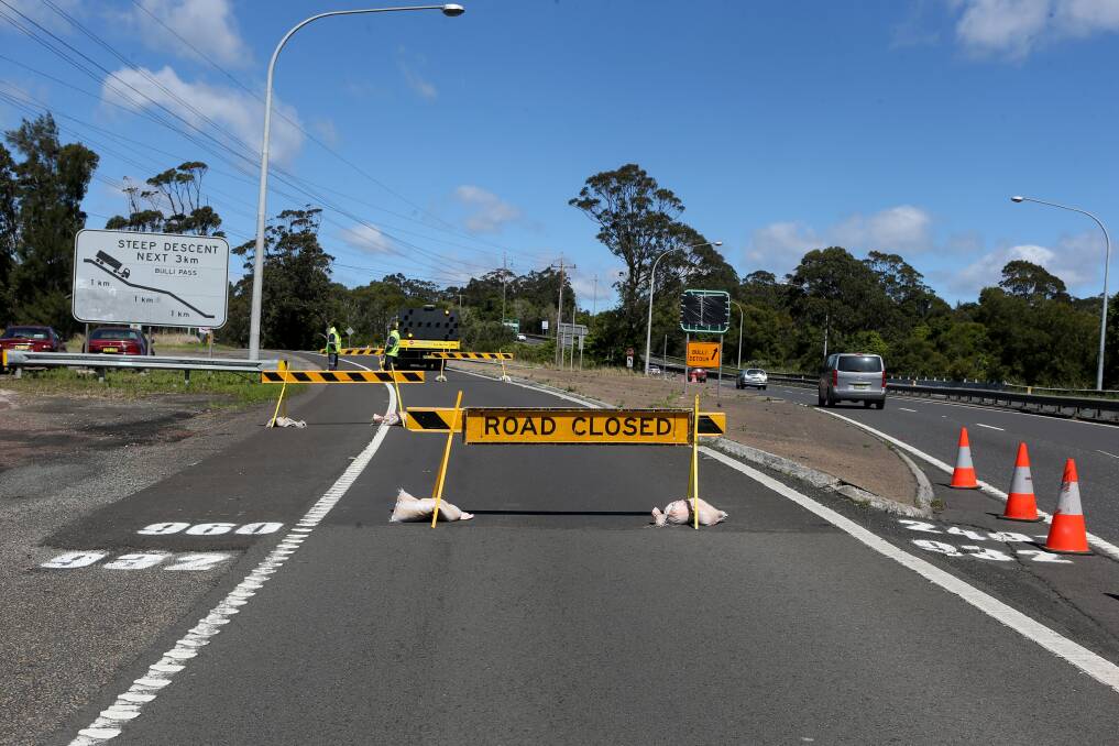 The second closure of Bulli Pass will see Wollongong City Council have to delay completion of a works project. Picture: Robert Peet