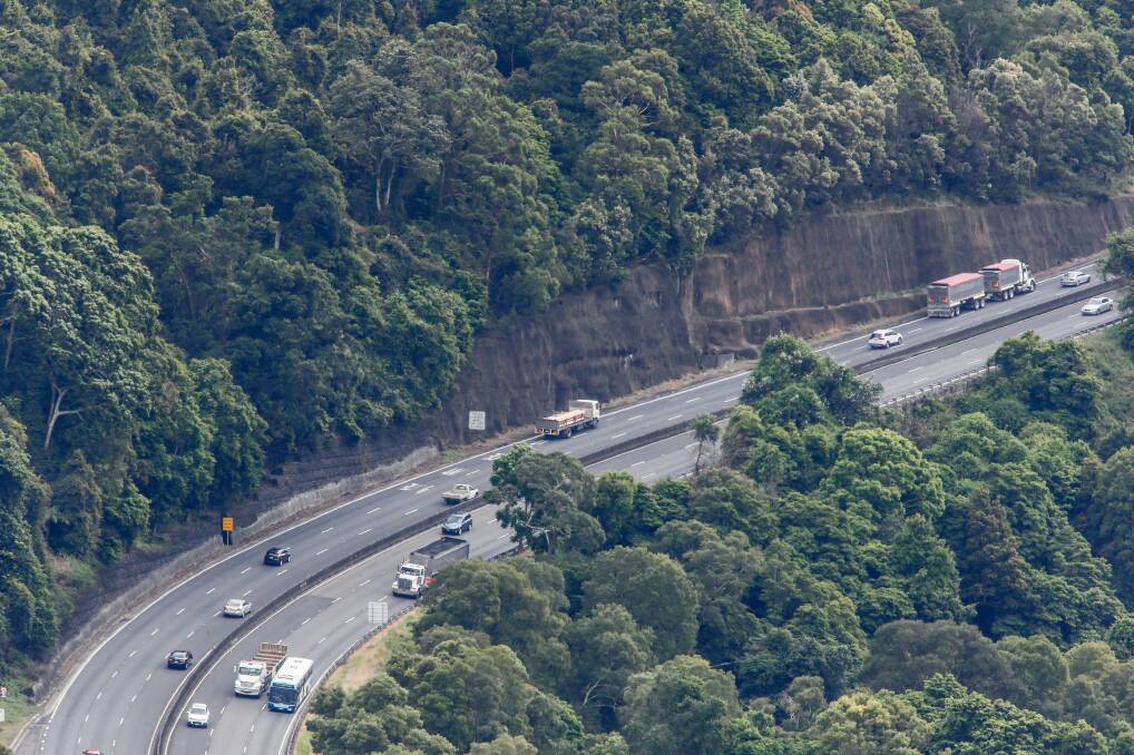 The area around the top of Mt Ousley is one of the worst for speeders in the state, according to NSW Police figures. It ranked in the top 10 for the number of fines issued Picture: Adam McLean