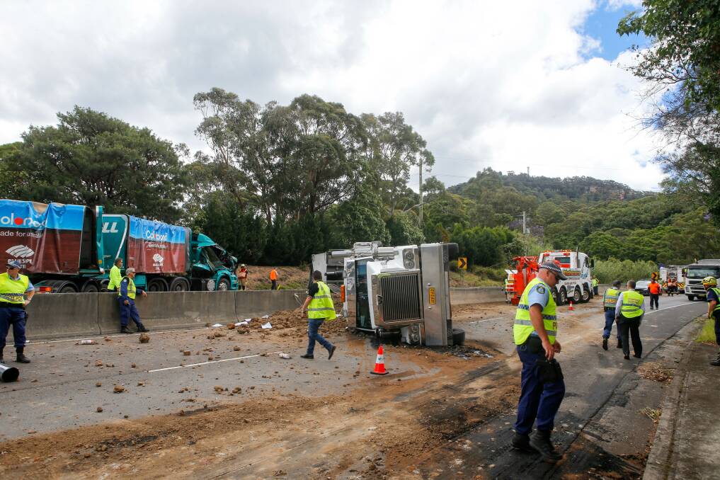 A number of truck accidents in recent months have led to the closure of the M1 Princes Motorway. Keira MP Ryan Park said this was evidence of the need for the extension of Memorial Drive to Bulli Pass. Picture: Adam McLean