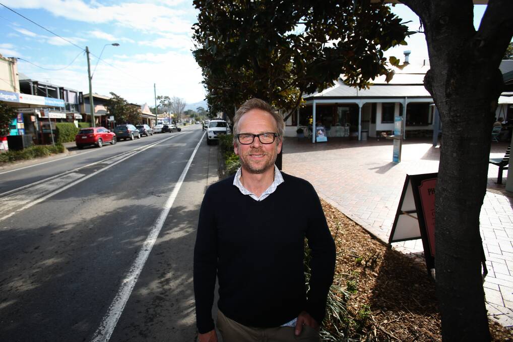The main street of Berry is much calmer since the bypass opened last month, according to Milkwood Bakery owner Jelle Hilkemeijer. But his business takings have fallen since it opened. Picture: Adam McLean