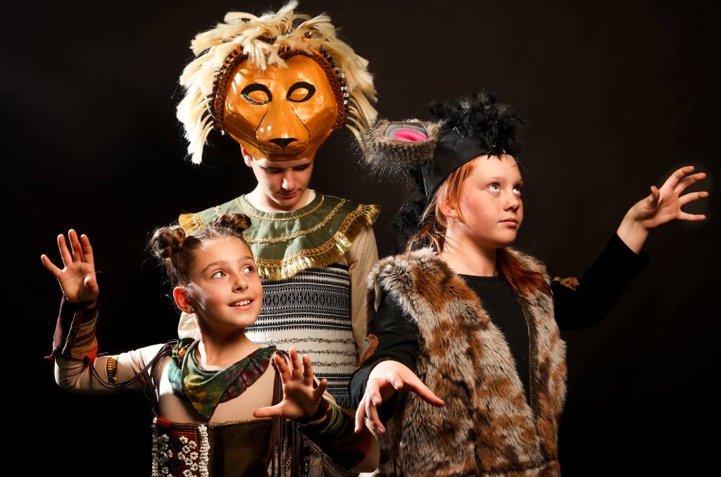 Students from Shellharbour Anglican College in costume for The Lion King Jr. Picture: Adam McLean