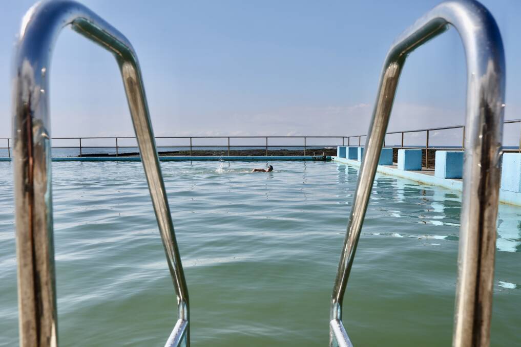 A swimmer at Woonona Rock Pool on Tuesday, April 16. Picture by Adam McLean
