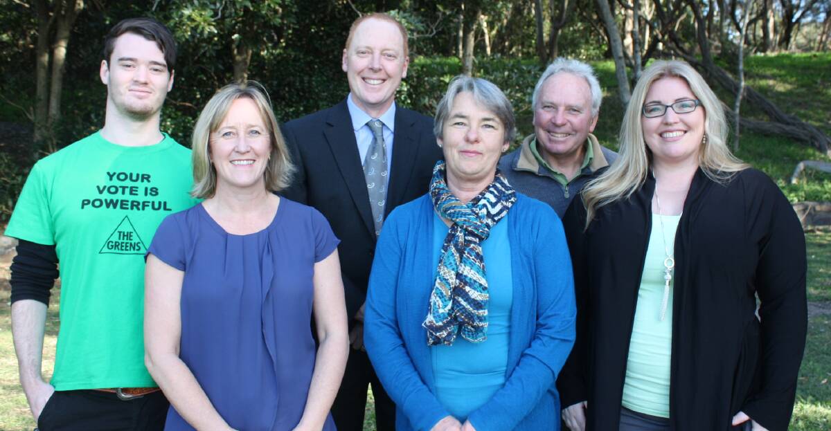 COUNCIL TICKET: The Greens Party team. (Back row) Patrick McDonald, Andrew Sloan and Warren Holder. (Front row) Jodi Keast, Kathy Rice and Beth Woodstone.