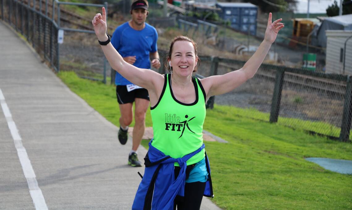 Sharon Sutherland during the Hobart run. 