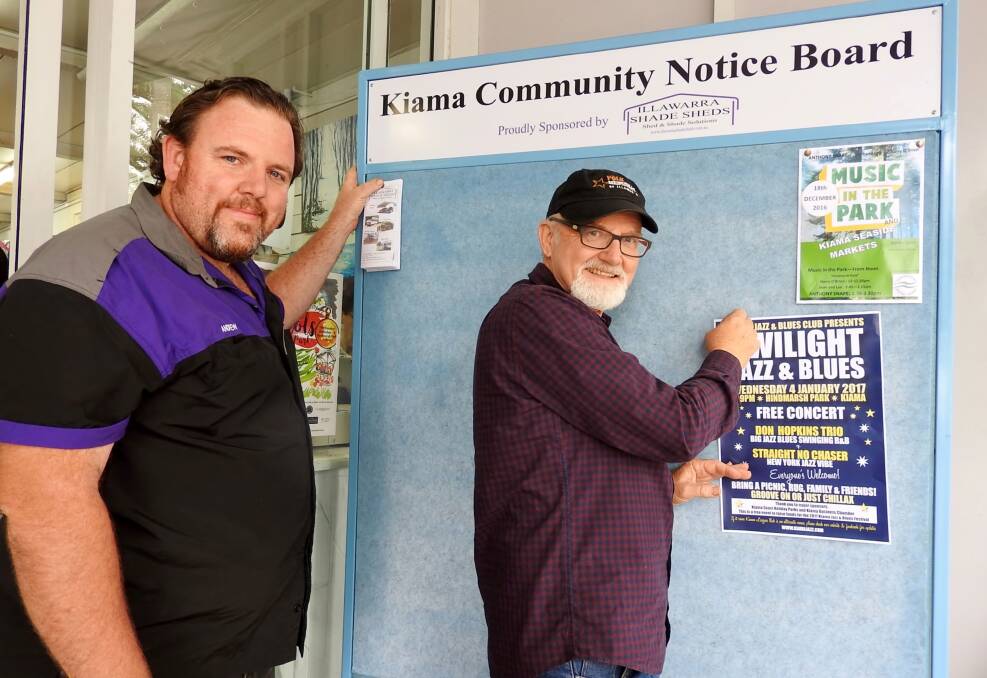 (Left) Andrew Wilkinson from Illawarra Shade Sheds with Peter O’Neill, spokesperson for Kiama Residents Association. Picture: Supplied