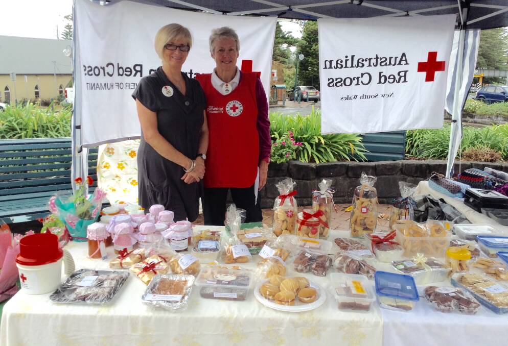 The Kiama branch of the Red Cross at their recent Mother's Day stall. Pictured are Jeanna McEwan and Judi O'Brien.