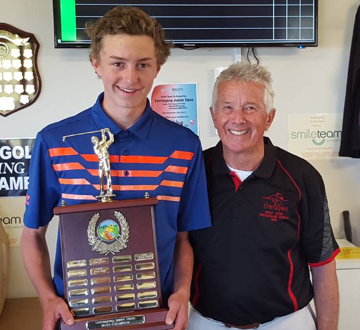 WINNER: Jamie Reay with Gerringong’s junior co-ordinator Dean Matters. Picture: SUPPLIED