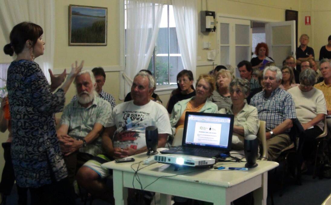 ACTION: NSW Biodiversity Review Campaign's Corinne Fisher addressing the Kiama meeting. The government says it will invest an additional $100 million over five years in the 'Saving our Species' program. Picture: SUPPLIED