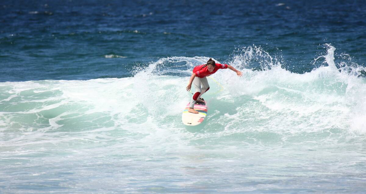 GREAT EFFORT: Holly Wishart (Werri) placed first in the under-12 girls' division on the weekend. Picture: Steve Conti/Surfing NSW
