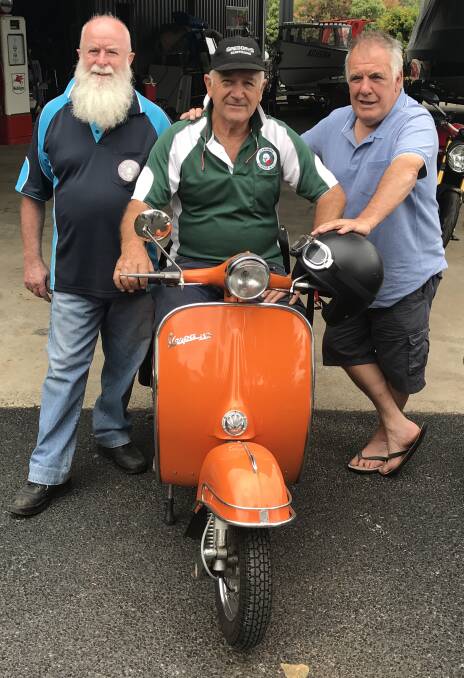 ALL REVVED UP: Illawarra Classic Motorcycle Club's Dave Moran, Gordon Gregory and Norman Ackroyd. Picture: Brendan Crabb 