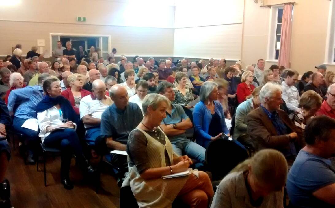 Jamberoo residents at a recent community meeting on the Golden Valley Road proposal. The Jamberoo Valley Residents and Ratepayers Association has also established a sub-committee to help preserve the village’s character.