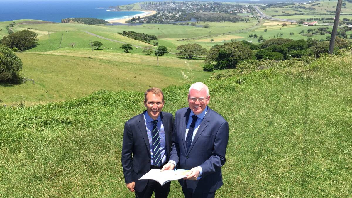 Parliamentary Secretary for the Illawarra and South Coast and Kiama MP Gareth Ward, with the NSW Minister for Planning Rob Stokes in Gerringong. Picture: SUPPLIED